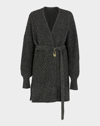 Kora Contrast Knit Wrap Cardigan
