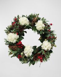 White Hydrangea Holiday Wreath