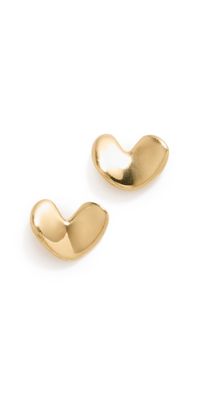 AGMES Sculpted Heart Studs Gold One Size