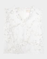 Sleeveless Lace Bow Patchwork Top