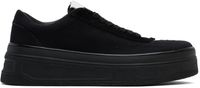 Jil Sander Baskets basses noires en canevas