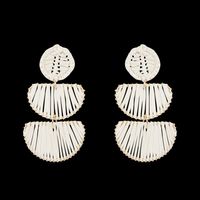 Feeka - Boucles d'oreilles en raphia - Taille Unique - Blanc