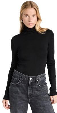 Splendid Classic Turtleneck Black XXS