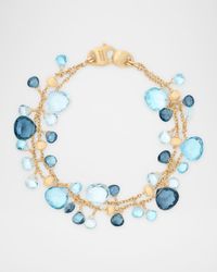 18K Yellow Gold Mixed Topaz Double-Strand Bracelet