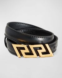 Men's La Greca Leather Wrap Bracelet