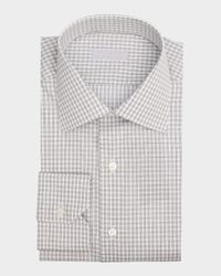 Men's Cotton Micro-Check Dress Shirt