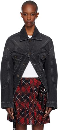 Jean Paul Gaultier Black Lacing Denim Jacket