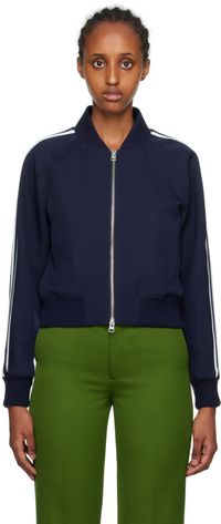 AMI Paris Navy Zip Bomber Jacket