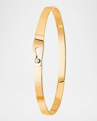 Serrure 18K Yellow Gold Bangle Bracelet with 1 Diamond