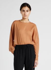 Humanoid - Top col rond en coton - Taille S - Marron