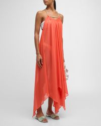 Joyce Embellished-Strap High-Low Dress