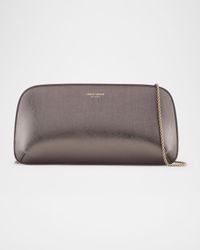 La Prima Large Metallic Leather Clutch Bag