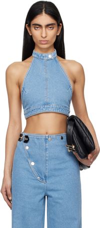 Nanushka Blue Arina Denim Top