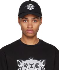 Kenzo Black Kenzo Paris Logo Graphic Cap