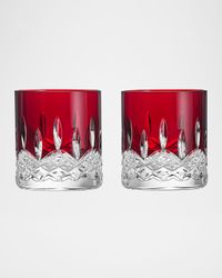 Lismore Red 6 oz. Straight Tumblers, Set of 2
