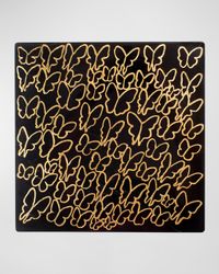 Midnight Butterflies Square Lacquer Placemat