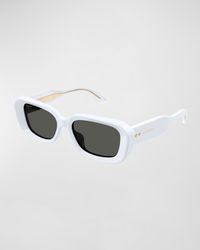 Beveled Acetate Rectangle Sunglasses