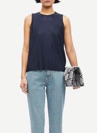 Samsoe Samsoe - Top plissé col rond - Taille L - Bleu
