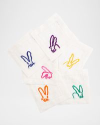 Colorful Bunnies Cocktail Napkins, Set of 6