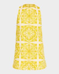 Fiona Reversible Tile-Print Mini Dress