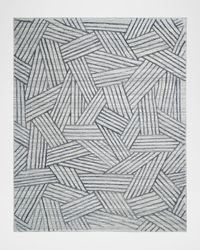 Borders Hand Knotted Rug, 6' x 9'