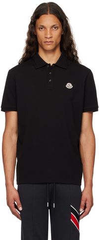 Moncler Black Logo Patch Polo