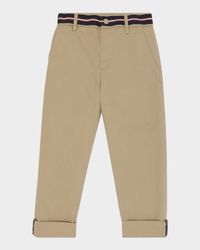 Boy's Tie Stripe Waistband Trousers, Size 8-10