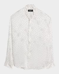 Men's Starry Night Silk Neck-Tie Dress Shirt