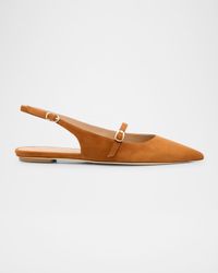 Emilia Suede Mary Jane Slingback Ballerina Flats