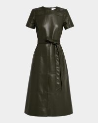 Ella Vegan Leather Midi Dress