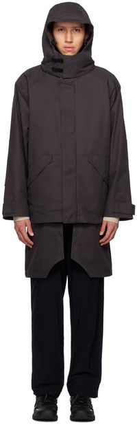 GR10K Blouson gris à garniture prolongée