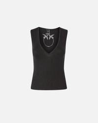 Pinko - Top sans manches - Taille XL - Noir