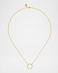 14K Yellow Gold Chain Necklace with Bujukan Circle