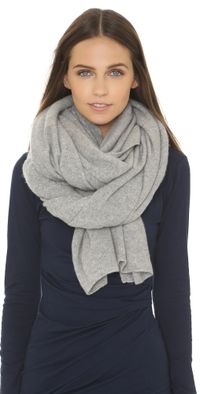 White & Warren Cashmere Travel Wrap Scarf Deep Navy One Size