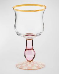 Rosy Check Wine Glass