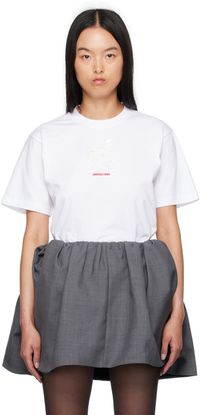 SHUSHU/TONG T-shirt blanc à logo brodé