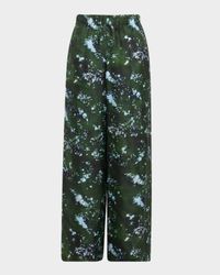 Riverside Abstract-Print Silk Pants
