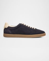 Men's Suede T-Toe Low-Top Sneakers