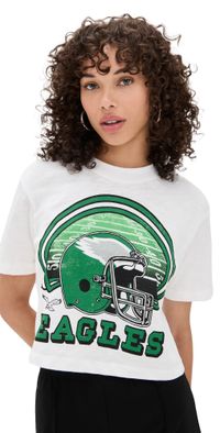 Junk Food Eagles Game Time MN Crop Tee Vintage White L