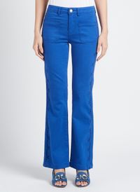 La Petite Etoile - Pantalon droit brodé en coton - Taille 40 - Bleu