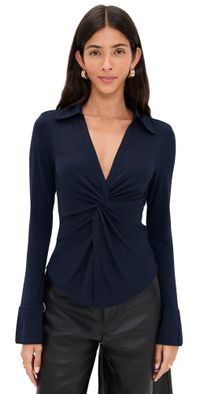 Cinq à Sept Matte Jersey Mckenna Top Navy S