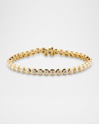 18K Yellow Gold Round Diamond Tennis Bracelet, 3.70tcw, 7"L