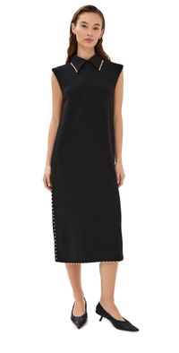 Jil Sander Sleevless Dress with Studs Black 42