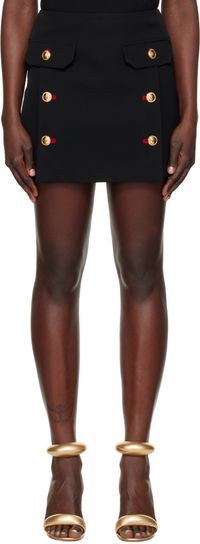 Versace Black Wool Gabardine Miniskirt