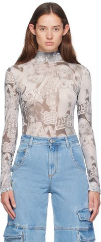 GCDS Gray Hentai Bodysuit