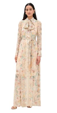 Zimmermann Rebellion Pussybow Shirt Dress Pink Floral 1