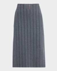 Regimental Paillette Fleece Midi Skirt