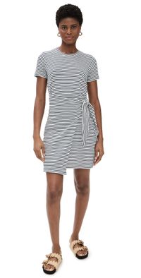RAILS Edie Dress Ivory Navy Micro Stripe XL