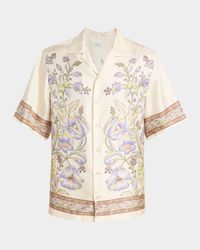 Men's Floral Silk Bowling Shirt