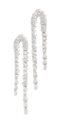 SHASHI 14k Pear Diamond Drop Earrings Silver One Size